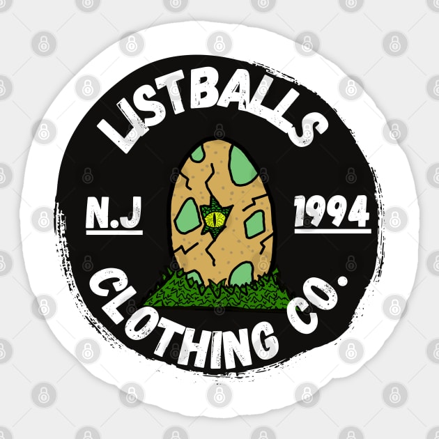 Listballs Clothing Co.  Raptor Egg Sticker by Listballs